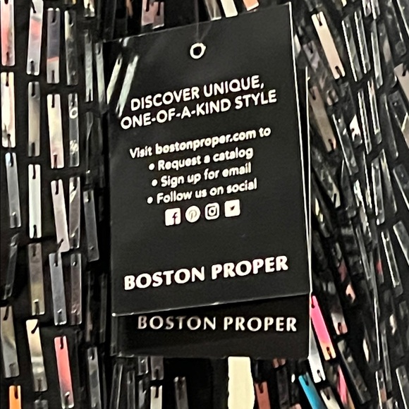 NWT-Boston Proper Black and Silver Long Sleeve Sequins Evening Dress - Picture 3 of 15